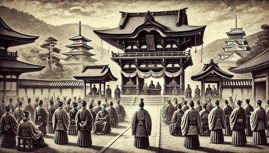 DALL?E 2024-11-21 21.21.58 - A black-and-white image in the style of an old photograph, depicting Fushimi Inari Taisha during the Azuchi-Momoyama period (1573?1603). The scene sho