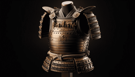 DALL·E 2023-12-25 11.31.43 - A realistic image of a Do, the main body armor worn by samurai, which evolved during the period to offer resistance against firearms. The Do should 