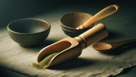 DALL·E 2023-12-29 01.30.59 - An image of a Chashaku, a traditional bamboo scoop used in the Japanese tea ceremony for measuring and transferring matcha powder. The Chashaku should