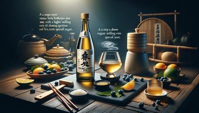 DALL·E 2024-02-18 17.56.28 - Create an image that highlights the exceptional quality and distinctive fruity aroma and taste of Tokubetsu Honjozo sake. This sake is a step above re