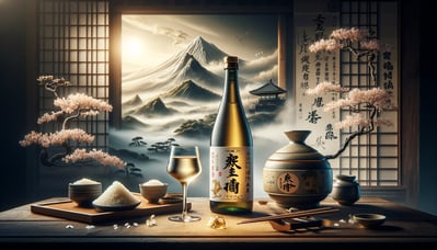 DALL·E 2024-02-18 17.58.08 - Create an image that captures the supreme elegance and unparalleled sophistication of Junmai Daiginjo sake, the pinnacle of Japanese sake made from ri