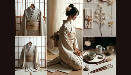 DALL·E 2024-03-02 14.18.43 - A visual exploration of the timeless beauty of Iromuji kimonos, showcasing their single-color elegance and how they can be styled for various formal o