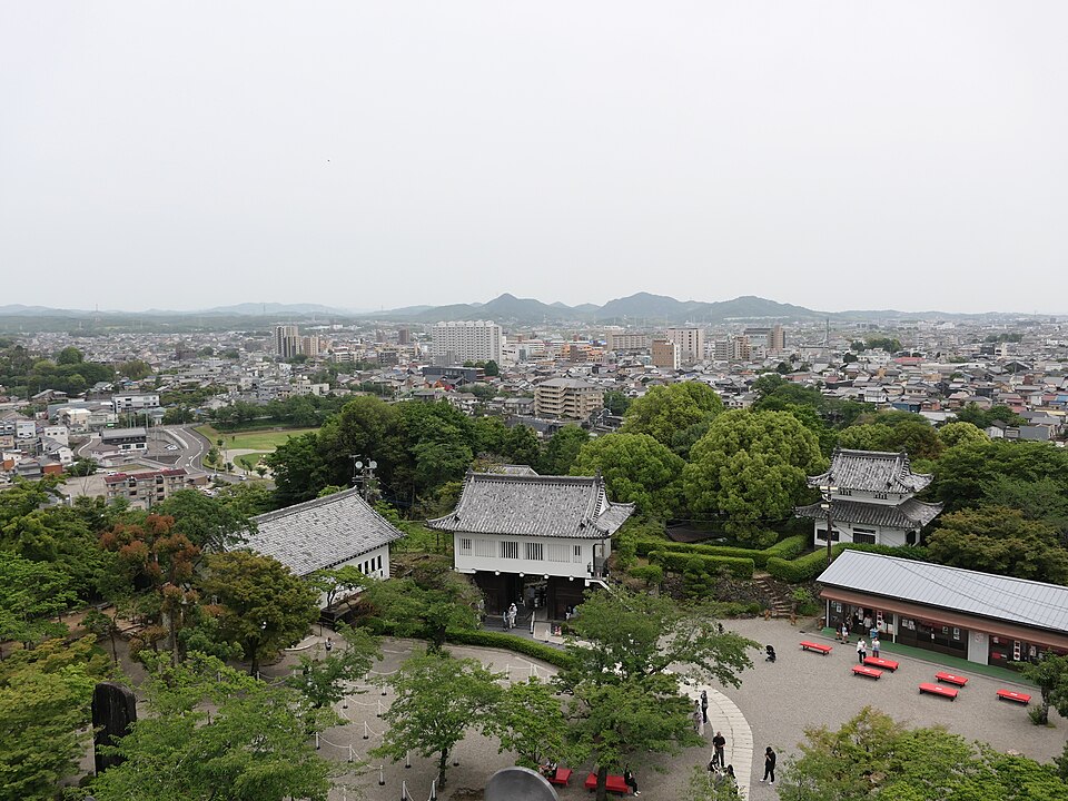 View of Inuyama Castle and the Kiso River from Inuyama Bridge