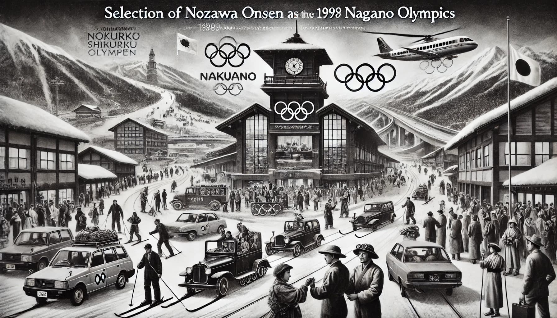Historical image of Nagano Olympics at Nozawa Onsen